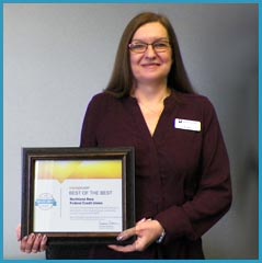 Deanna Reeves with 2018 Member XP's BEST of the BEST award